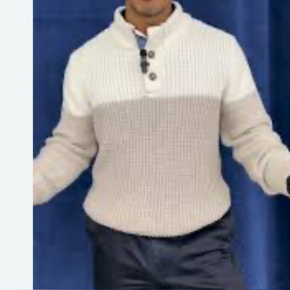 Weatherproof Vintage Men's Textured Mixy Fabric Mock Neck Sweater Size Large